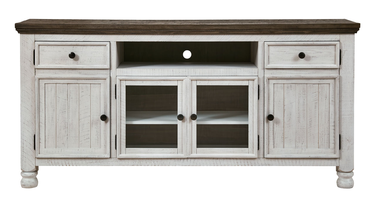 Havalance - Brown / Beige - Extra Large TV Stand - 4 Doors Unique Piece Furniture