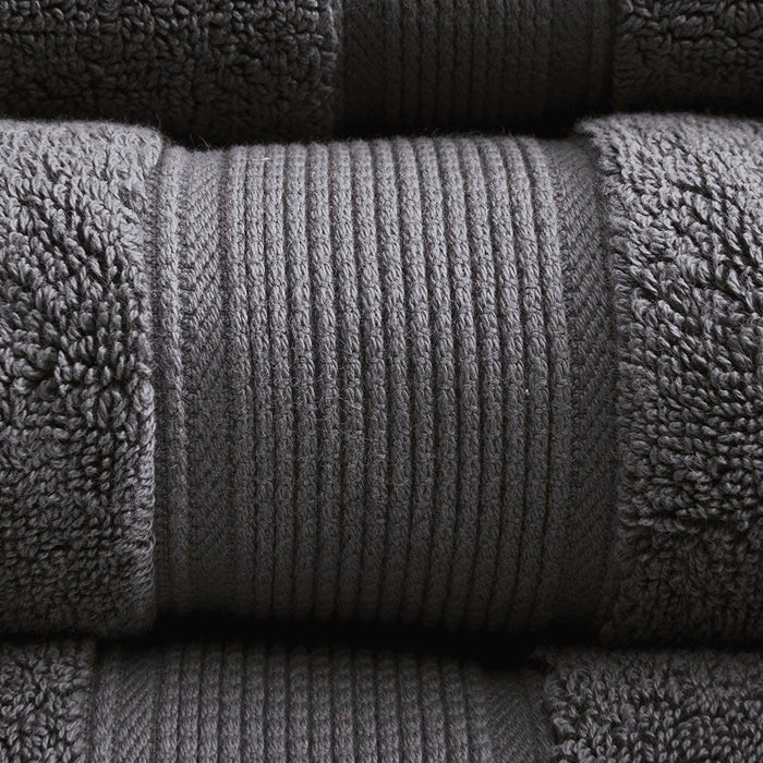100% Cotton 8 Piece Antimicrobial Towel Set - Grey