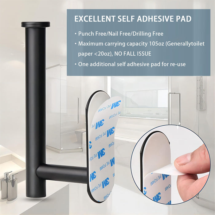 Toilet Paper Holder Self Adhesive, Steel Rustproof Adhesive Toilet Roll Holder, No Drilling