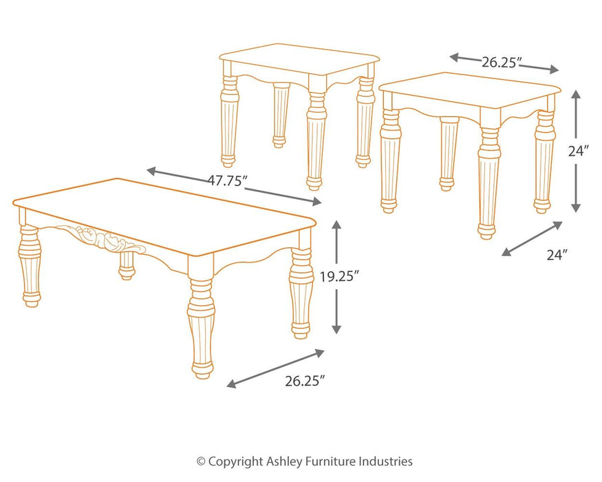 North - Dark Brown - Occasional Table Set (Set of 3) Unique Piece Furniture
