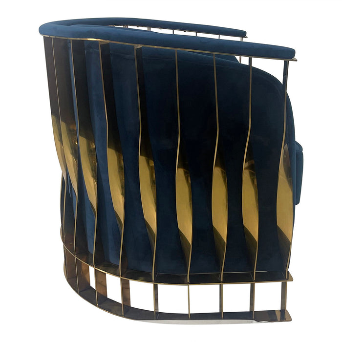 Navy Blue And Gold Sofa Chair