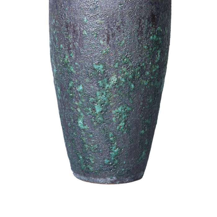 Vintage Smoke Ceramic Vase 7"D X 14"H - Artisanal Piece For Your Home