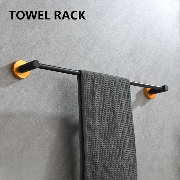 6 Piece Bathroom Towel Rack Set Wall Mount Matt Black