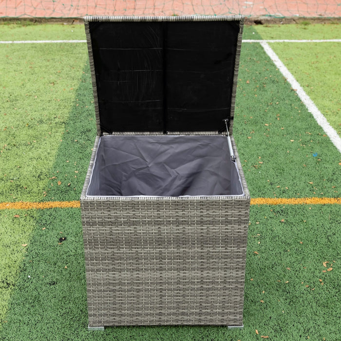 4 Piece Patio Sectional Wicker Rattan Outdoor Sofa Set With Storage Box Gray