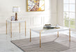 Otrac - End Table - White & Gold Finish Unique Piece Furniture