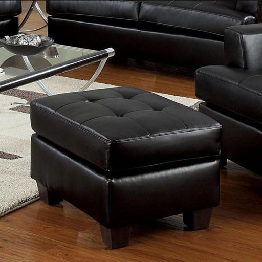 Platinum - Ottoman - Black Bonded Leather Unique Piece Furniture