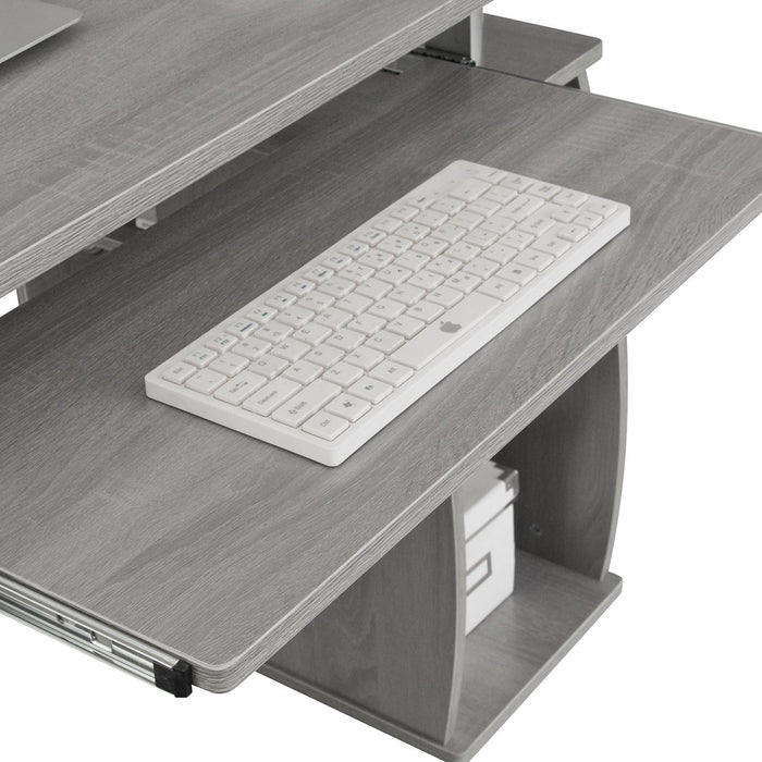 Techni Mobili Complete Computer Workstation Desk With Storage, Gray
