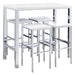 Natividad - 5 Piece Bar Set - White High Gloss And Chrome Unique Piece Furniture