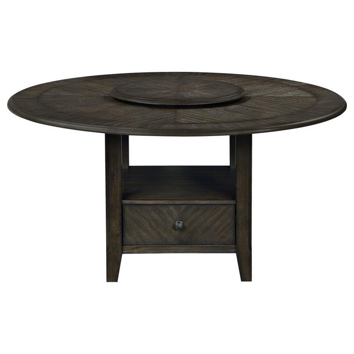 Twyla - Round Dining Table With Removable Lazy Susan - Dark Cocoa Unique Piece Furniture