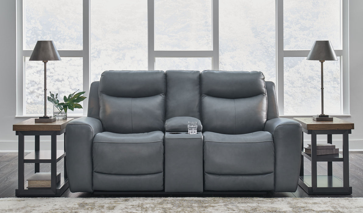Mindanao - 2 Pc. - Power Reclining Sofa, Power Reclining Loveseat with Console - Steel