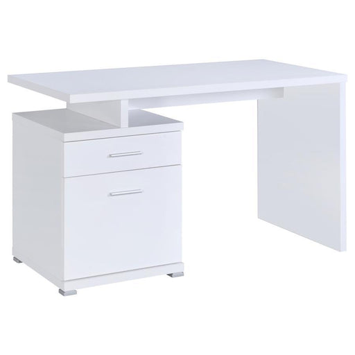 Irving - 2-drawer Office Desk with Cabinet Unique Piece Furniture