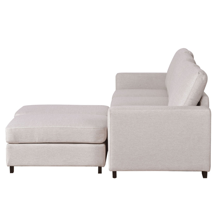U_Style 3 Pieces U Shaped Sofa With Removable Ottomans - Beige