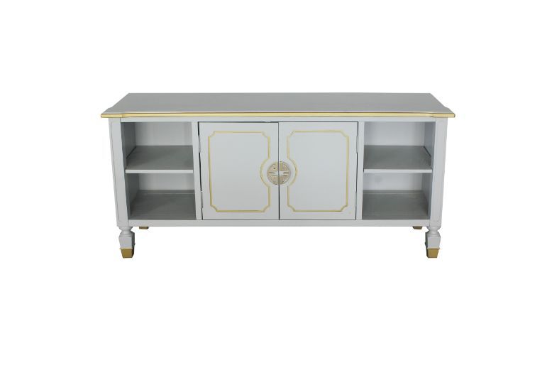 House - Marchese TV Stand - Pearl Gray Finish Unique Piece Furniture