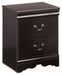 Huey - Black - Two Drawer Night Stand Unique Piece Furniture