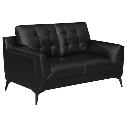 Moira - Upholstered Tufted Loveseat With Track Arms - Black Unique Piece Furniture