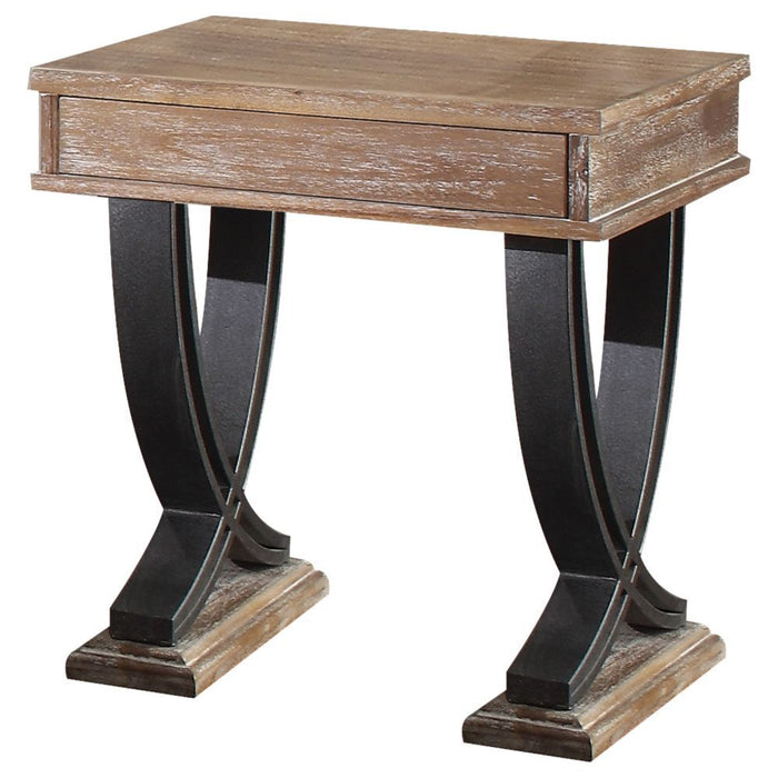 Pellio - End Table - Antique Oak & Black Unique Piece Furniture Furniture Store in Dallas and Acworth, GA serving Marietta, Alpharetta, Kennesaw, Milton