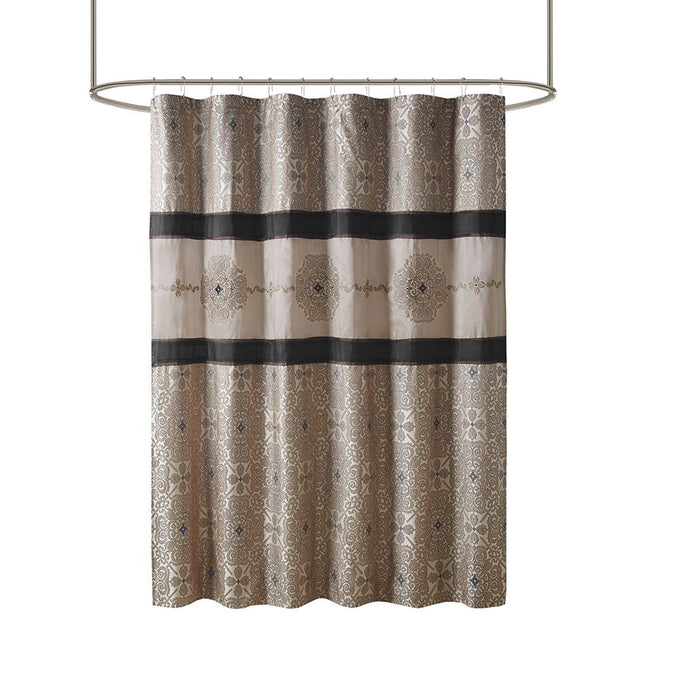 Embroidered Shower Curtain - Black