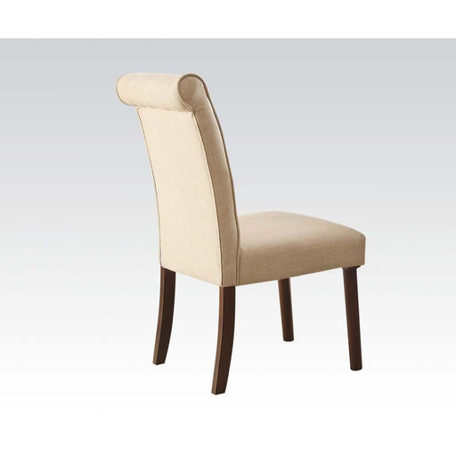 Gasha - Side Chair (Set of 2) - Beige Linen & Walnut Unique Piece Furniture