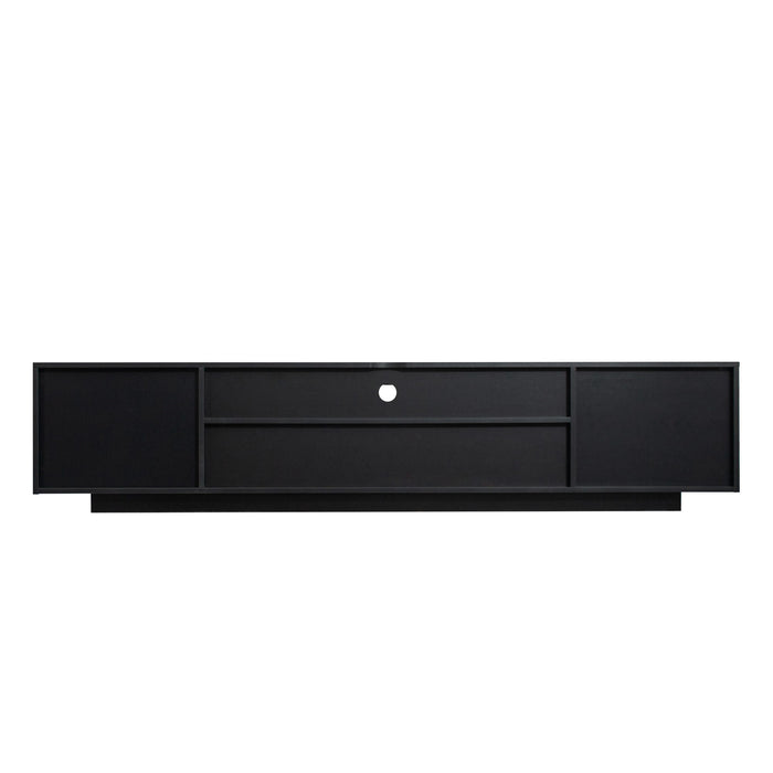 TV Cabinet Wholesale - Black TV Stand With Lights, Modern LED TV Cabinet With Storage Drawers, Entertainment Center Media