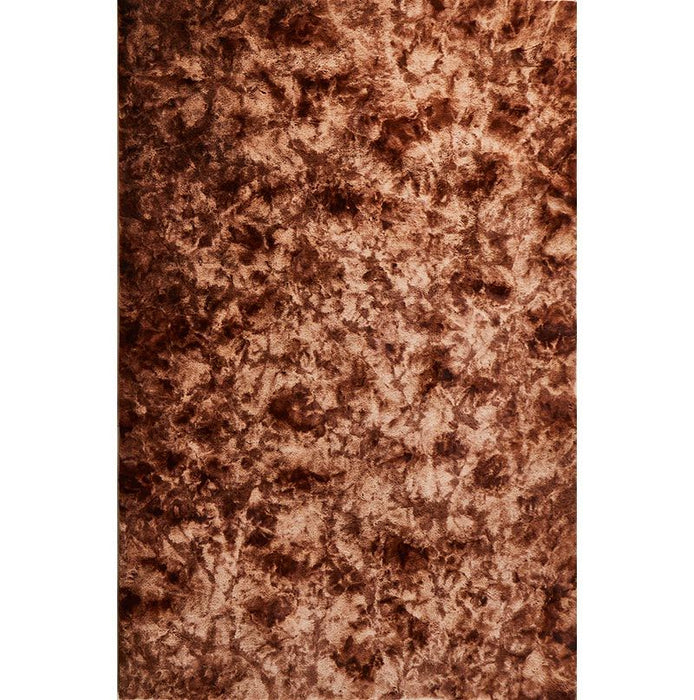 Lily Luxury Chinchilla Faux Fur Rectangular Area Rug - Brown