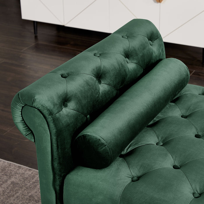 Green Rectangular Large Sofa Stool