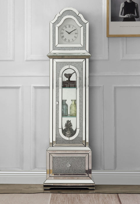 Acme Noralie Grandfather Clock With Led Mirrored & Faux Diamonds