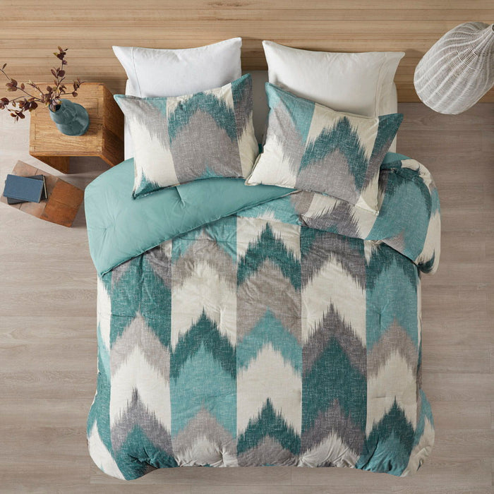 3 Piece Comforter Mini Set, Aqua