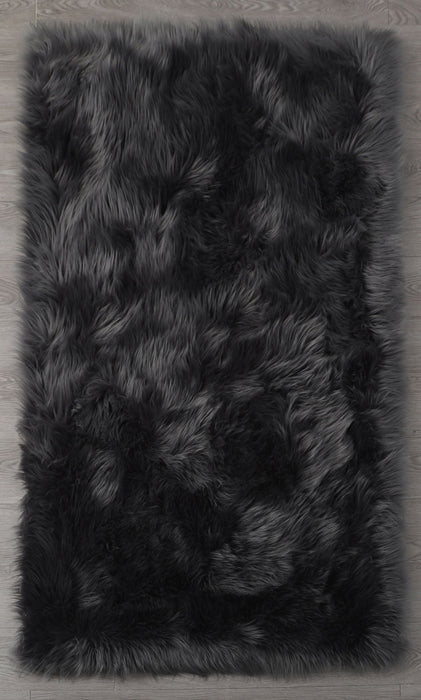 Cozy Collection Ultra Soft Fluffy Faux Fur Sheepskin Area Rug - Gray