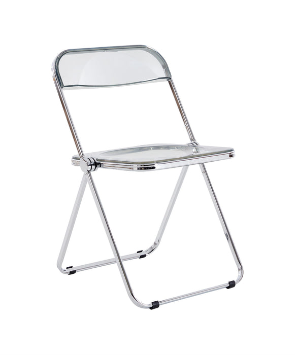 Gray Clear Transparent Folding Chair PC Plastic Seat