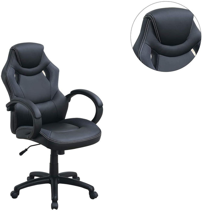 Office Chair Upholstered 1 Piece Cushioned Comfort Chair Relax Gaming Office Work Black Color
