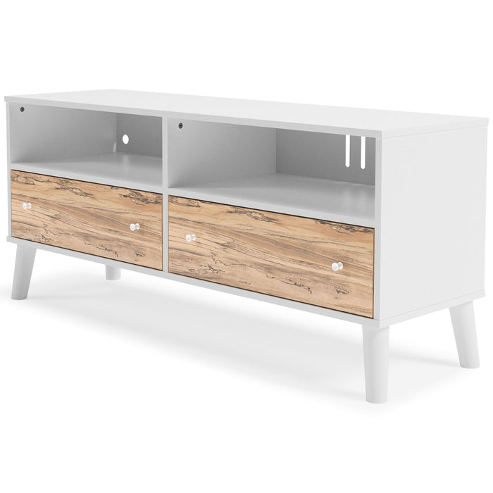Piperton - White / Brown - Medium TV Stand Unique Piece Furniture