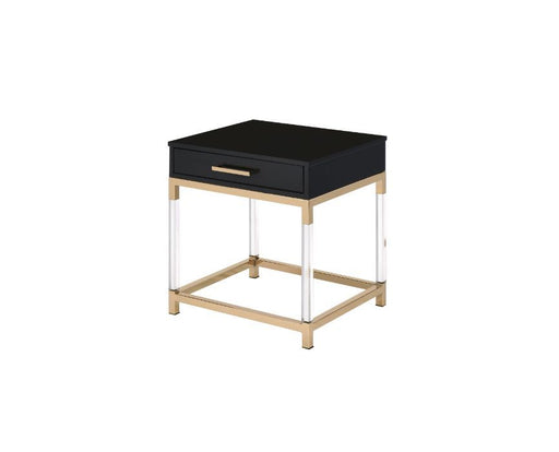 Adiel - End Table - Black & Gold Finish Unique Piece Furniture
