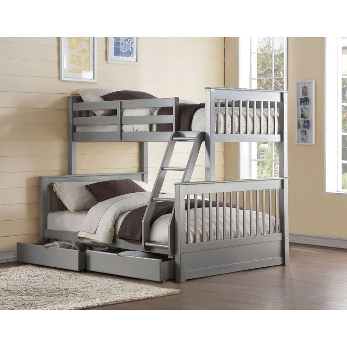 Haley II - Twin Over Full Bunk Bed - Gray Unique Piece Furniture