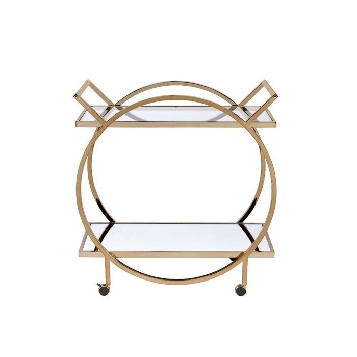 Traverse - Serving Cart - Champagne & Mirrored Unique Piece Furniture
