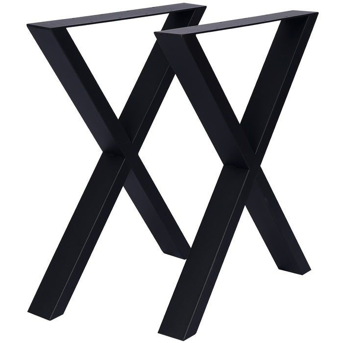 X Table Legs 28X 24" , Wide Metal Table Legs, Heavy Duty Steel Desk Legs Table Leg Dining Table Legs Coffee Desk Leg (Set of 2)