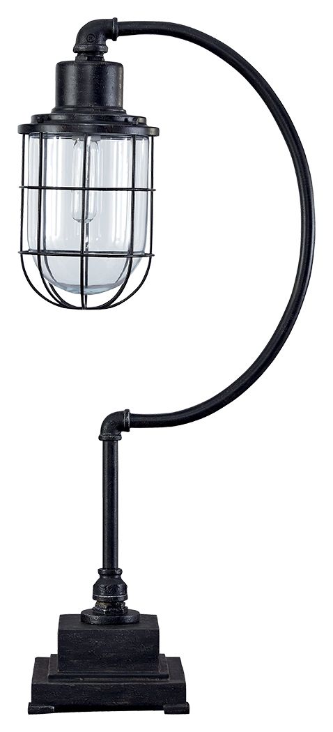 Jae - Antique Black - Metal Desk Lamp Unique Piece Furniture