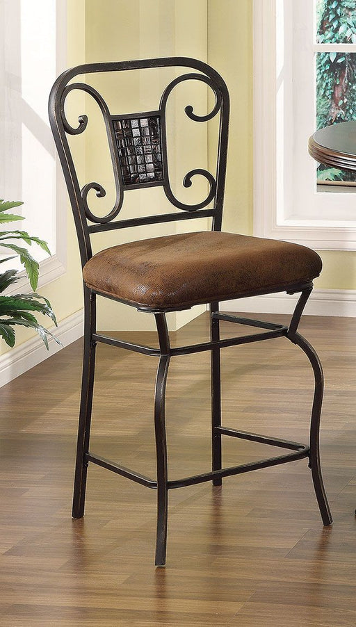 Tavio - Counter Height Chair (Set of 2) - Fabric & Antique Bronze Unique Piece Furniture