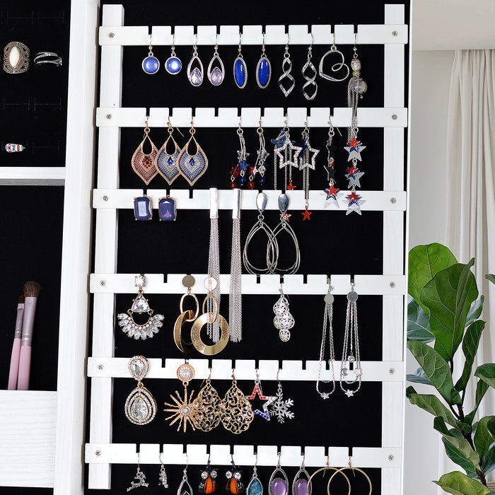 Full Mirror Standing Two Doors Fashion Lxury Jewelry Storage Cabinet