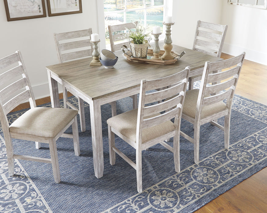 Skempton - White - Dining Room Table Set (Set of 7) Unique Piece Furniture