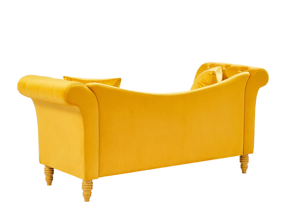Velvet Sofa Stool - Yellow