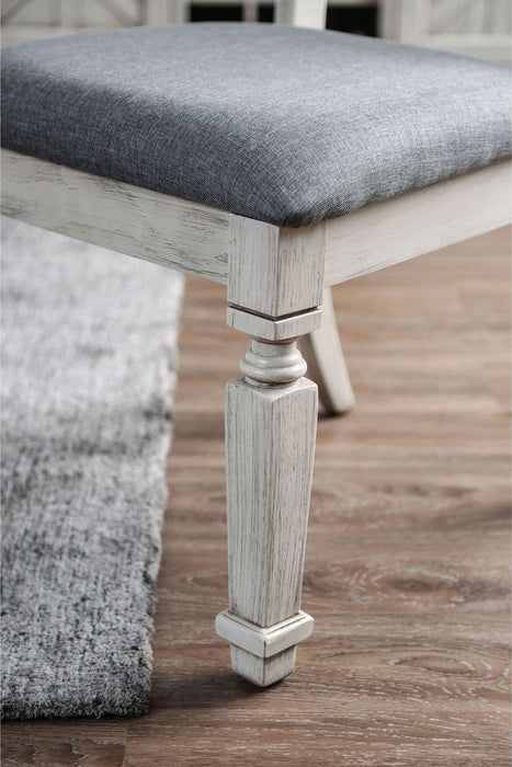 Georgia - Bench - Antique White / Gray Unique Piece Furniture