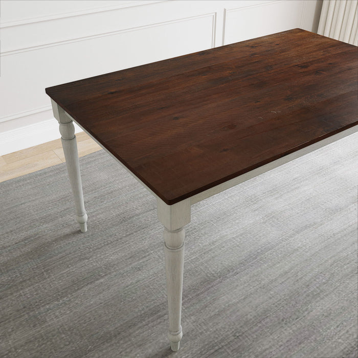 Lafayette Medium Brown And White Wood Dining Table
