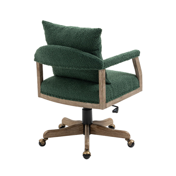 Coolmore Computer Chair Office Chair Adjustable Swivel Chair Fabric Seat Home Study Chair - Green