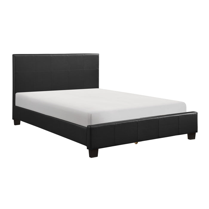 Contemporary Design 1 Piece Eastern King Size Bed Durable Faux Leather Upholstered Unique Style Bedroom Furniture