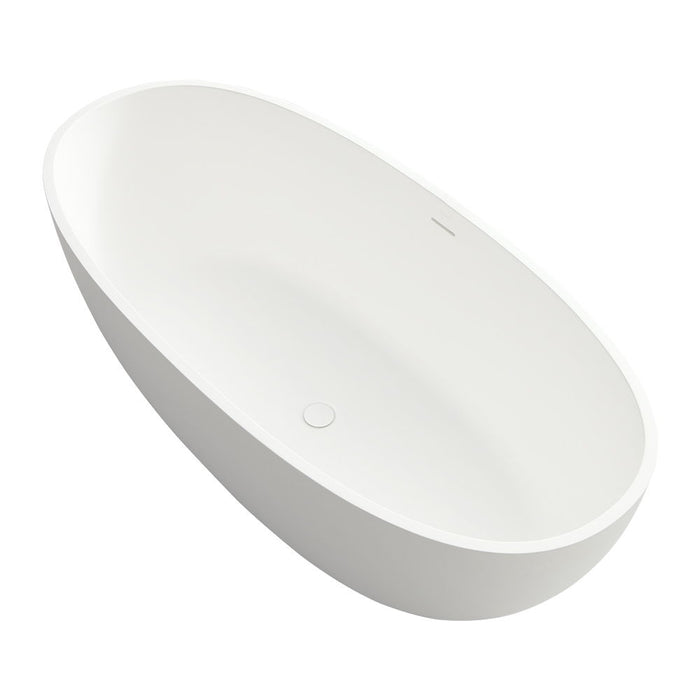 1650Mm Free Standing Artificial Stone Solid Surface Bathtub - White