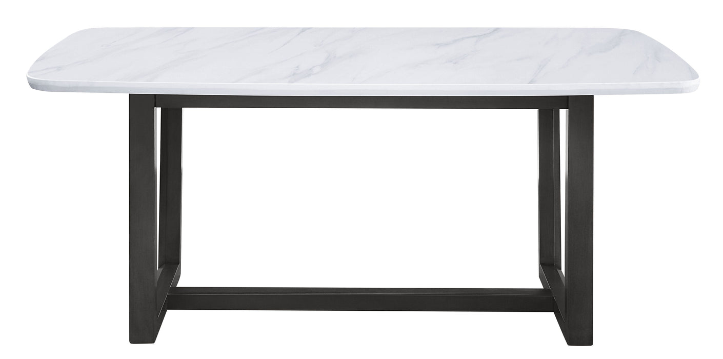 Madan - Dining Table - Marble Top & Weathered Gray Finish Unique Piece Furniture