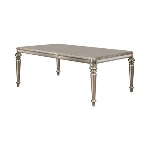 Bling Game - Rectangular Dining Table With Leaf - Metallic Platinum Unique Piece Furniture