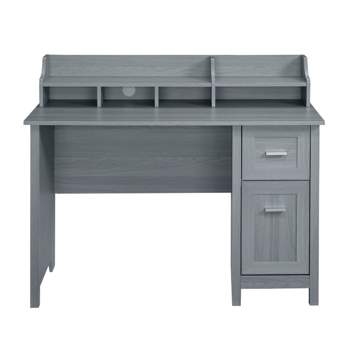 Techni Mobili Classic Office Desk With Storage, Gray