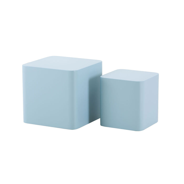Nesting Table (Set of 2) MDF Side Table Blue