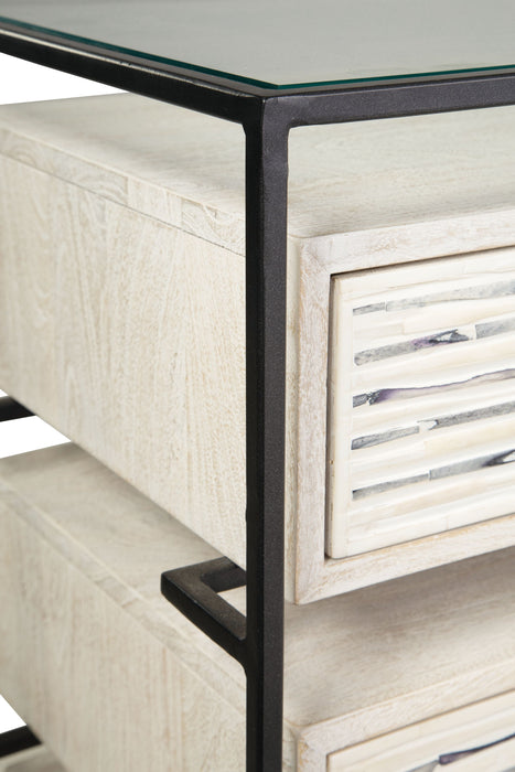 Crewridge - Black / Cream - Accent Cabinet Unique Piece Furniture